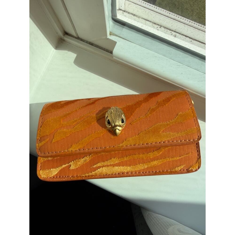 KURT GEIGER Gold-Tone Zebra Velvet Crossbody Bag - NWT- Sliding chain Host pick🩷 - Picture 2 of 3